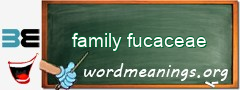 WordMeaning blackboard for family fucaceae